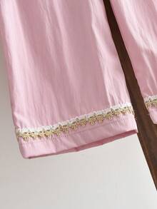 2pcs/Set Young Women Casual Asymmetric Hem Round Neck Sleeveless Top And Pants Set, Suitable For Summer - Pink - View 10