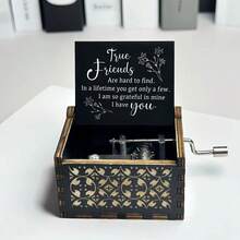 Unique Hand-Cranked Wooden Music Box - No Battery Needed, Perfect Gift For Any Occasion Such As Valentine's Day, Back To School, Easter, Etc. - Multicolor - View 3