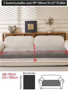 1 Stück Sofakissenbezug für alle Jahreszeiten, moderner minimalistischer rutschfester Sofasitzpolster, staubdichter und waschbarer Sofabezug, hellgrau frisch und modisch, weich und farbecht, haustierfreundlicher Schutzbezug, verstellbar für Ecksofa, geeignet für Schlafzimmer, Büro, Wohnzimmer Kombinationsmöbel, L-förmiges Sofa und 1/2/3/4-Sitzer Sofa