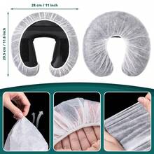 Disposable U-Shaped Pillowcases, Disposable Beauty Bedside Pillowcases, Elastic Non-Woven Fabric U-Shaped Pillow Travel Pillowcases, Non-Woven Fabric Super Soft Massage Facial Covers, Massage Table And Massage Chair Headrest Covers, Universal Size Beauty Salon SPA Facial Rest Covers. - Multicolor - View 6