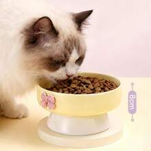 Ceramic Cat Bowl, Tilted High Foot Cat Food And Water Bowl Set, Pet Feeding Supplies