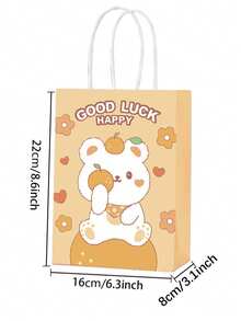8pcs Cute Bear Gift Bags, Birthday Gift Packaging Bags - Multicolor - View 6
