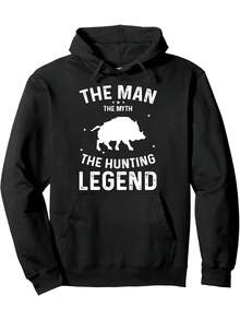 Pullover Hoodie Gifts For Men, Women, Parents, And Friends Who Love Hunting Wild Boars, Plus Size - 黑色16 - 查看 1