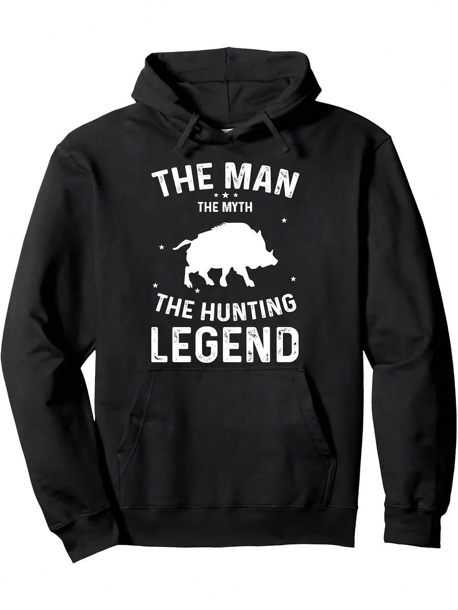Pullover Hoodie Gifts For Men, Women, Parents, And Friends Who Love Hunting Wild Boars, Plus Size - 黑色16 - 查看 1