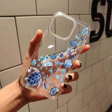 Estuche de Teléfono Suave y Elegante: Estuche Transparente Minimalista de Playa Vaquera Océano con Gran Agujero para 17 16 15 14 13 12 Pro/17 16 15 14 Plus 13 12 11 Pro/X/Xs Estuche Duro a Prueba de Golpes Unisex Regalo de Cumpleaños Chic Estuche Suave: Eleva el Estilo de tu Teléfono - 1 pieza - Ver 4