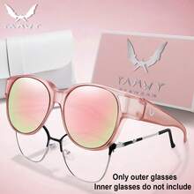 1 Pair Fashionable Round Sunglasses, Unisex, Suitable For Daily Wear, Shopping, Festivals, Parties, Travel And Other Occasions - Multicolor - View 3