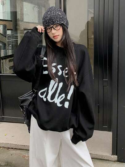 宽松美式圆领卫衣，秋冬款