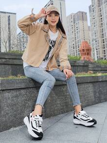 儿童轮滑鞋，四轮轮滑鞋，网面透气，四季皆宜 - 黑色 - 查看 3