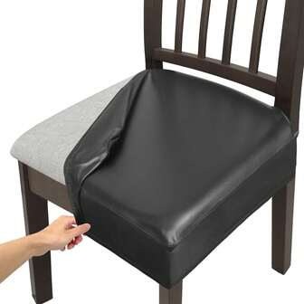 6 件套防水餐椅套，PU 皮革椅套，可拆卸可水洗，适用于客厅、餐厅、酒店、俱乐部和酒吧家具装饰。
