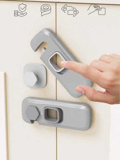 1/3/5pcs Refrigerator Locks, Child Safety Fridge Locks, Adhesive Backed Refrigerator Locks, Drawer Locks, Oven Locks, Wardrobe And Freezer, Child Safety Cabinet Locks