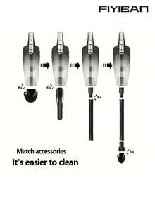 FIYIBAN Aspiradora inalámbrica, adecuada para la limpieza del hogar, la limpieza del automóvil, la eliminación del pelo de las mascotas, aspiradora portátil multifuncional de mano para automóvil, aplicable a diversos escenarios, incluye múltiples accesorios - Multicolor - Ver 9