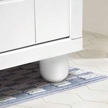 Bathroom Floor Cabinet Wooden Storage Organizer With 2 Adjustable Shelves Two Door Bathroom Storage Unit For Efficient Space Management White - White - View 7
