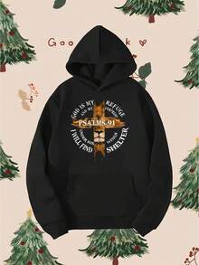 Psalms 91 Christian  Religious Hymn Christ Love  Men-S Pullover Hoodies With  Pocket, Longeeve, Loose Casual Top, Perfect For Daily Wear,Ight Stretch Fabric - 黑色9 - 查看 1
