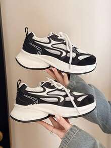 Giày thể thao đế dày thoáng khí bằng lưới, unisex, kiểu dáng thường ngày. - màu đen - Xem 12