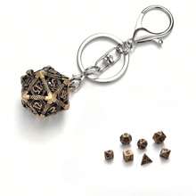 7pcs D20 Metal Dice Set With Hollow Box - Portable Fashionable Keychain Mini Dice, Available In Blue, Red, Purple, Suitable For Role-Playing Games, Ideal For Birthday And Christmas Gifts, Also As RPG Accessories - Multicolor - View 18