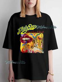 Camiseta vintage de Steely Dan, camiseta gráfica desteñida de la banda de rock - Negro - Ver 1