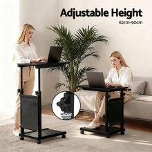 Artiss Laptop Desk Height Adjustable Mobile Workstation Computer Desks 48CM Black - Black - View 5
