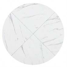Modern And Simple Round Marble Dining Table (1m Diameter), Black X-Shaped Coffee Table With Metal Stand, Sturdy And Durable, A Must-Have For An Elegant Home - Black and White - View 7