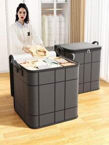 (2-7 Daysmust Arrive)1Pc Black Storage Bag, 70*60*50cm Large Clothes Storage Bags, Closet Organizers Storage Containers, Tote Moving Luggage Bag, Clothing Storage Bags For Travelling College Carrying, Clothes Organzier, Clothes Storage, Closet Orginizer, Storage Cabinet, Closet Orginizer, Storage Bins, Clothing Rack, Dorm Room Essentials Moving Supplies, Collapsible Storage Bins With Reinforced Handles, Sturdy Zippers, For Clothing, Blanket, Comforters, Large-Capacity Mobile Bag, Camping Picnic Bag, Wardrobe Storage Bag, Seasonal Clothing Storage Bag, Foldable Portable Storage Bag Suitable For Bedroom, Wardrobe, Under Bed, Living Room Back To School Supplies Bag For School School Accessories School Stuff, Travel Essentials Holiday Vacation Duffle Bag Luggage Suitcase Travel Bag, Wardrobe Organization Dorm Room Essentials Closet Organizers And Storage Hangers For Clothes, Home Essentials Christmas, Room Decor, College Essentials, House Essentials, Household Items - Multicolor - View 3