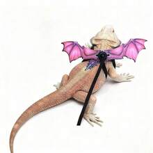 Reptile Harness With Wings - Leather Lizard Leash For Outdoor Travel, Suitable For Chameleons And Small Pets