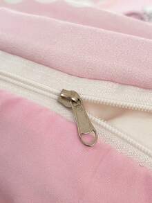 SANRIO 3件套可爱印花床上用品套装 - （1件被套+2件枕套，不含填充物），卡通全尺寸，柔软舒适，适合宿舍、家庭卧室、酒店，四季皆宜，带拉链封口和枕套，多种颜色可选，加大尺寸床上用品套装 - 粉色 - 查看 11