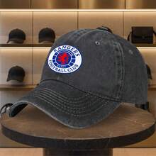 Rangers FC Logo & Slogan Printed Officially Licensed Football Club Cap - Lightweight Adjustable Snapback, Iconic Red Lion Mascot Emblem, Unisex Fan Apparel For Men &, Casual Wear & Events (Hand Washable) - Scottish - 藏蓝色 - 查看 3