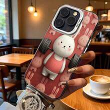 Funda de Teléfono Patrón de Conejo Rosa Levantando Pesas para Modelos de  y  Adecuada para Todas las Estaciones Opción de Regalo Ideal - Plateado - Ver 6