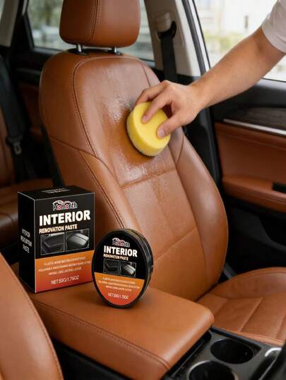 Homonth Car Interior Leather Renewal Cream - Gently Cleans, Nourishes And Restores Leather Seats. Deeply Cleans And Effectively Removes Dust, Stains And Other Contaminants On The Interior Surface. Random Shipment Of New And Old Models.