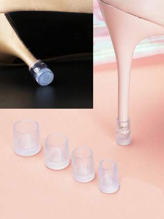 8pcs Round Heel Protectors, Anti-Slip High Heel Repair Covers, Quiet Heel Caps, Thin Heel Protectors