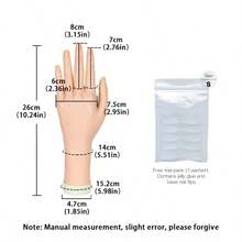 CHUAN SHANG Flexible Jointed Nail Art Practice Hand Model, Jewelry Display Prop, Multi-Functional Accessory - Apricot - View 10