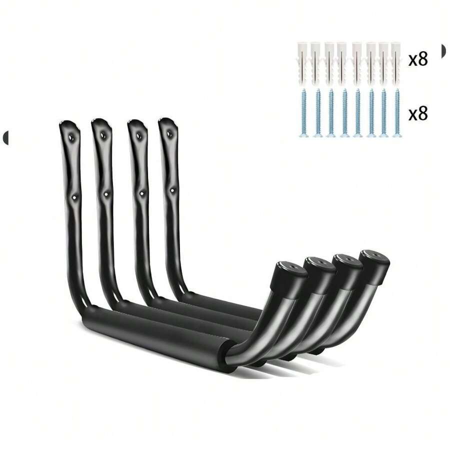 2/4/6pcs Garage Hooks Iron Sprayed Garden Hooks - Pack Of 4 - View 1