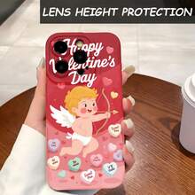 1PC Phone Case,  Happy Valentine's Day Cupid Hearts , Stylish Phone Case, Phone Decoration, All-around Lens Protection, Creative Small Gift, Funny Gift for Boys and Girls - ブラック - チェックする 4