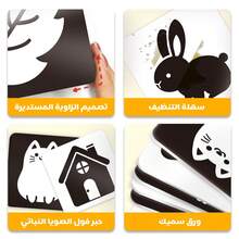 Bộ 20 thẻ học hai mặt đen trắng & đỏ, thẻ học màu dành cho trẻ từ 0-12 tháng tuổi, tiếng Ả Rập, kích thích thị giác tương phản cao với hình ảnh mèo, cá, chim, nhà cửa và nhiều hơn nữa. Đồ chơi lý tưởng để phát triển trí não cho trẻ sơ sinh. - Nhiều màu - Xem 10