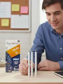 Paquete de 3 Bolígrafos Paper Mate de 0.7 mm - Blanco - Ver 3