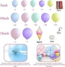 Kit de Arco de Guirnalda de Globos, 100 Piezas Kit de Globos de Fiesta de 18 12 10 5 Pulgadas para Feliz Cumpleaños Baby Shower Boda Aniversario Fiesta los globos de diferentes tamaños permiten un arco talla grande dinámico y vistoso - rosa021 - Ver 10