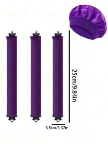 5件/4件/3件套美发造型套装+睡眠帽，免加热卷发器，方便实用，卷发工具，发圈卷发器，睡眠美发工具，女士泡沫卷发器 - 淡紫色 - 查看 9