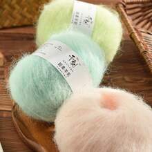 8pcs/Pack, Alpaca Mohair Yarn, Clear Colors, Soft & Comfortable Yarn Balls, For Knitting Sweaters, Crocheting Scarves, 30 Color Options - Thousand-times-a-millennium Alpaca Horse Sea - View 2