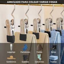 20 Pcs Pinzas para Ropa de Acero Inoxidable con Revestimiento de Goma, Ganchos para Pantalones con Clips Ahorran Espacio, Pinzas para Calcetines, Faldas, Sombreros, Pantalones de Yoga 20 - 20 - Ver 5