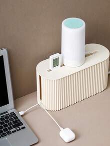 1 Set Cable Management Box With 20pcs Zip Ties, Data Cable Organizer Box, Self-Locking Plastic Zip Ties, Nylon Zip Ties With Waterproof Feature, Multi-Functional Ties For Power Outlet, Charger, Adapter Cable Management, Home/Office Cable Concealer Box, Office Decor, Home Decor, Bedroom Decor, Birthday Gift, Party Gift, Thanksgiving Gift - Multicolor - View 6