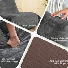 FTMMC-HUISE Ergonomic Beanbag Chair With 5-Position Body Support - 灰色 - 查看 5