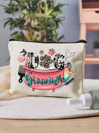 Sminkväska för husdjursfrisör, present till husdjursfrisör, kosmetika- och necessär för husdjursmamma, söt förvaringsväska för husdjursfrisör, ett måste för husdjursfrisören, ett måste för stylisten, sminkväska för husdjursälskare, present till husdjursfest, julklapp, nyårspresent, födelsedagspresent