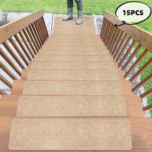 4/8/15pcs Outdoor Stair Non-Slip Mats, Anti-Slip Stair Treads, Suitable For Wooden Stairs, Durable Outdoor Non-Slip Mats, Anti-Slip Stair Treads, Indoor & Outdoor Stair Carpets, Pet-Friendly Outdoor Non-Slip & Scratch-Resistant Stair Mats - Self-Adhesive, Reusable, Prevent Stair Mat Displacement - Easy Installation Stair Treads - Multicolor - View 13