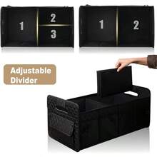 Car Trunk Organizer For SUV Car Storage Organizer Collapsible Multi Compartment Container Box Adjustable Car Accessories For Women/Men Large Black - Black - View 6