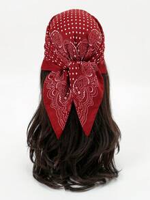 1 Khăn vuông in họa tiết đơn giản 70cm, Khăn bandana mùa xuân mới cho nữ, Thắt lưng đa năng, Trang trí túi xách, Băng đô, Khăn quàng cổ thời trang - Màu Đỏ Sâu - Xem 6