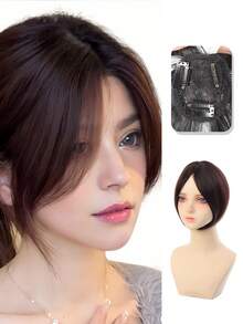 1pc Clip In Bangs Wig Female Natural Forehead Atmosphere Dragon Beard Bangs Simulated Hair Fluffy Wig Piece Heat Resistant Hair Extensions Hair Accessories,For Woman Girls Daily Use Hair Styling