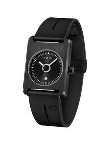 1 chiếc đồng hồ TOMI dây đeo silicon vuông unisex, đồng hồ thạch anh tối giản thời trang, chất lượng cao, phù hợp cho sinh hoạt hàng ngày, ngày lễ, đi học, Halloween, Ngày Valentine, Giáng sinh, cuối năm. - màu đen - Xem 6