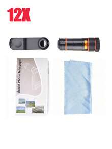 1pc Universal 8X/12X/20X Telephoto Lens Attachment, Clip-On Zoom Lens For Smartphones And Tablets, High Definition Photography Zoom Lens