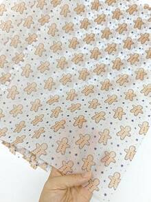 Gingerbread Man Wrapping Paper – Brown Kraft Thin Sheets | 19.69*13.78in | Wedding/Christmas/Birthday Gift & Bouquet Filler - Multicolor - View 5