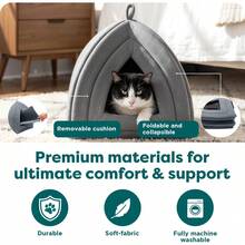 Furhaven - Cama para gatos pequeños, de forro polar, plegable, lavable, gris jaspeado, pequeña - Forro polar de algodón, color rosa caramelo. - Ver 2