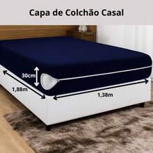 Mattress Cover With Zipper, Mesh Fabric - Navy Blue - View 4